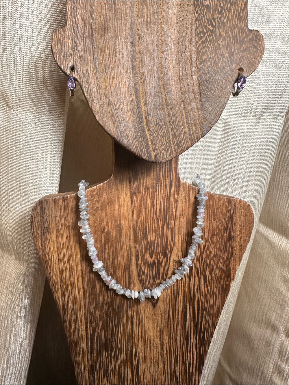 Labradorite Crystal Chips Necklace - Blue Flash - Picture 10 of 10